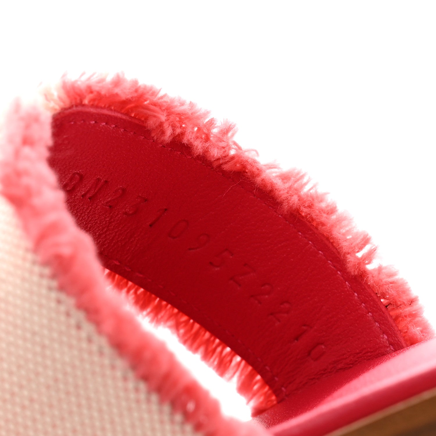 Hermes Toile H Oran Fringe Sandals 35 Framboise 7 of 11
