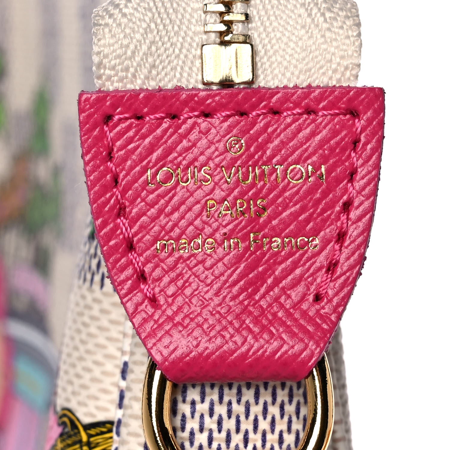 Louis Vuitton Damier Azur 2021 Christmas Animation Hollywood Mini Pochette Accessories Fuchsia 6 of 11