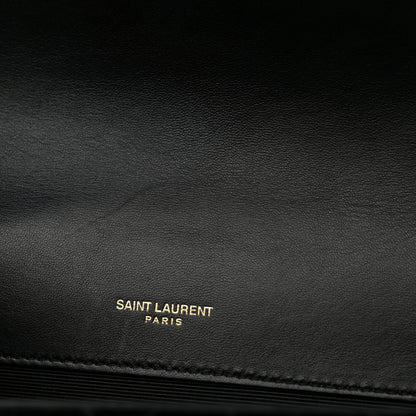 Saint Laurent Velvet Tri-Quilt Monogram Medium College Bag Black 13 of 14