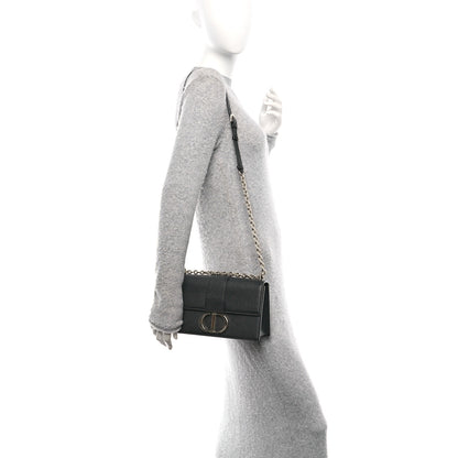 Christian Dior Grained Calfskin Embossed 30 Montaigne Chain Flap Bag Black 2 of 10