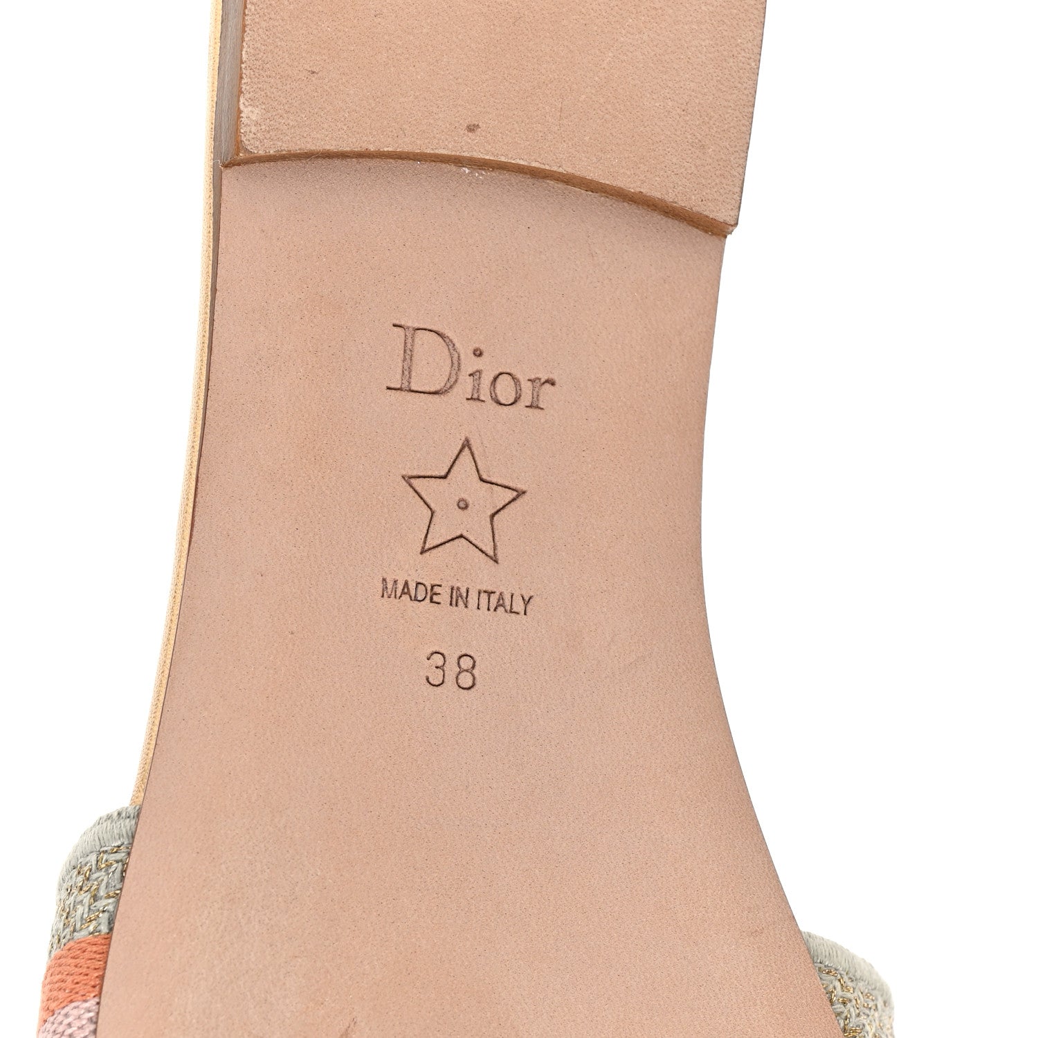 Christian Dior Canvas Lurex Embroidered Dway Flat Slide Sandals 38 Platinum 6 of 8