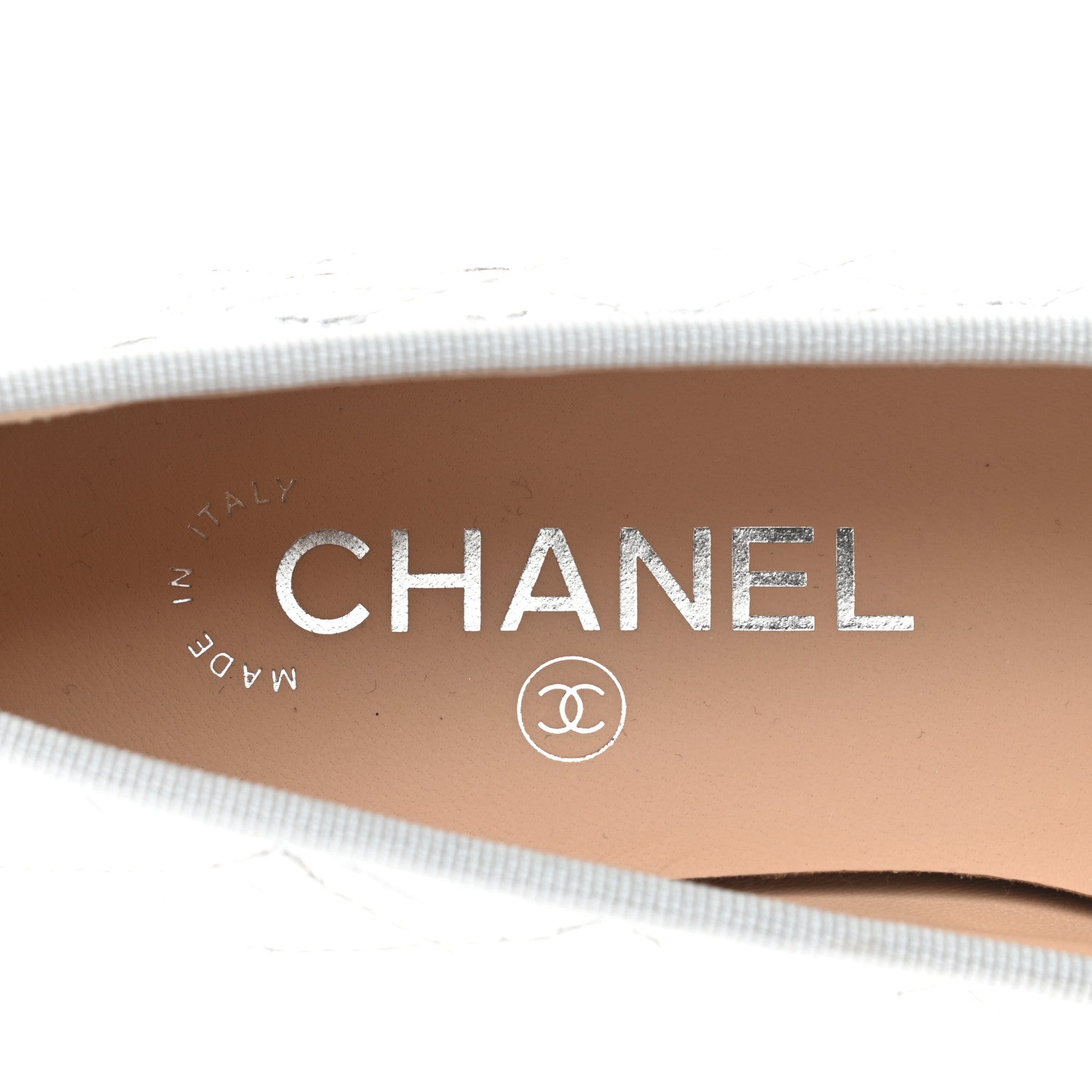 Chanel Metallic Aged Calfskin Quilted Cap Toe Ballerina Flats 37 Silver 7 of 9