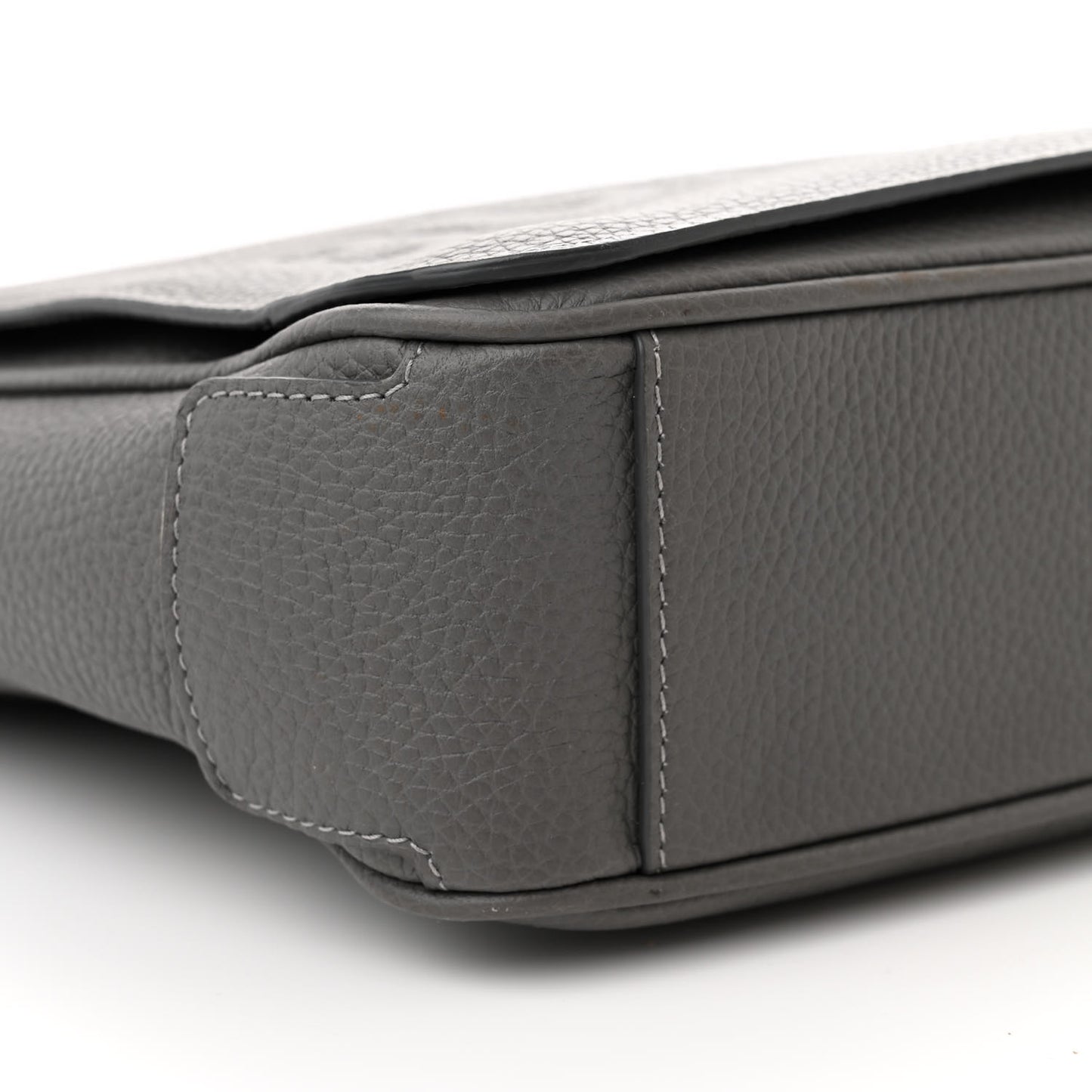 Calfskin Logo Messenger Charcoal Grey