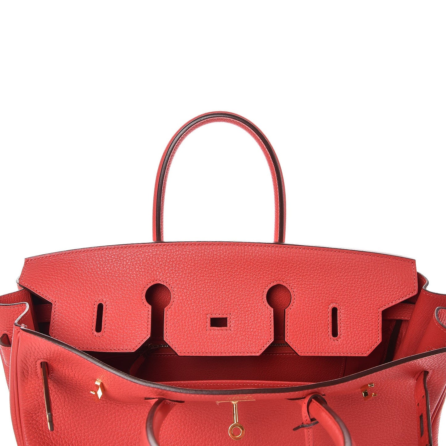 Taurillon Clemence Birkin 35 Rouge Pivoine