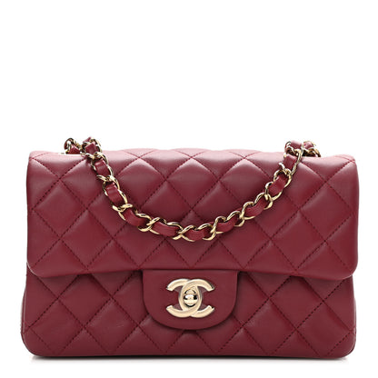 Chanel Lambskin Quilted Mini Rectangular Flap Burgundy 1 of 10