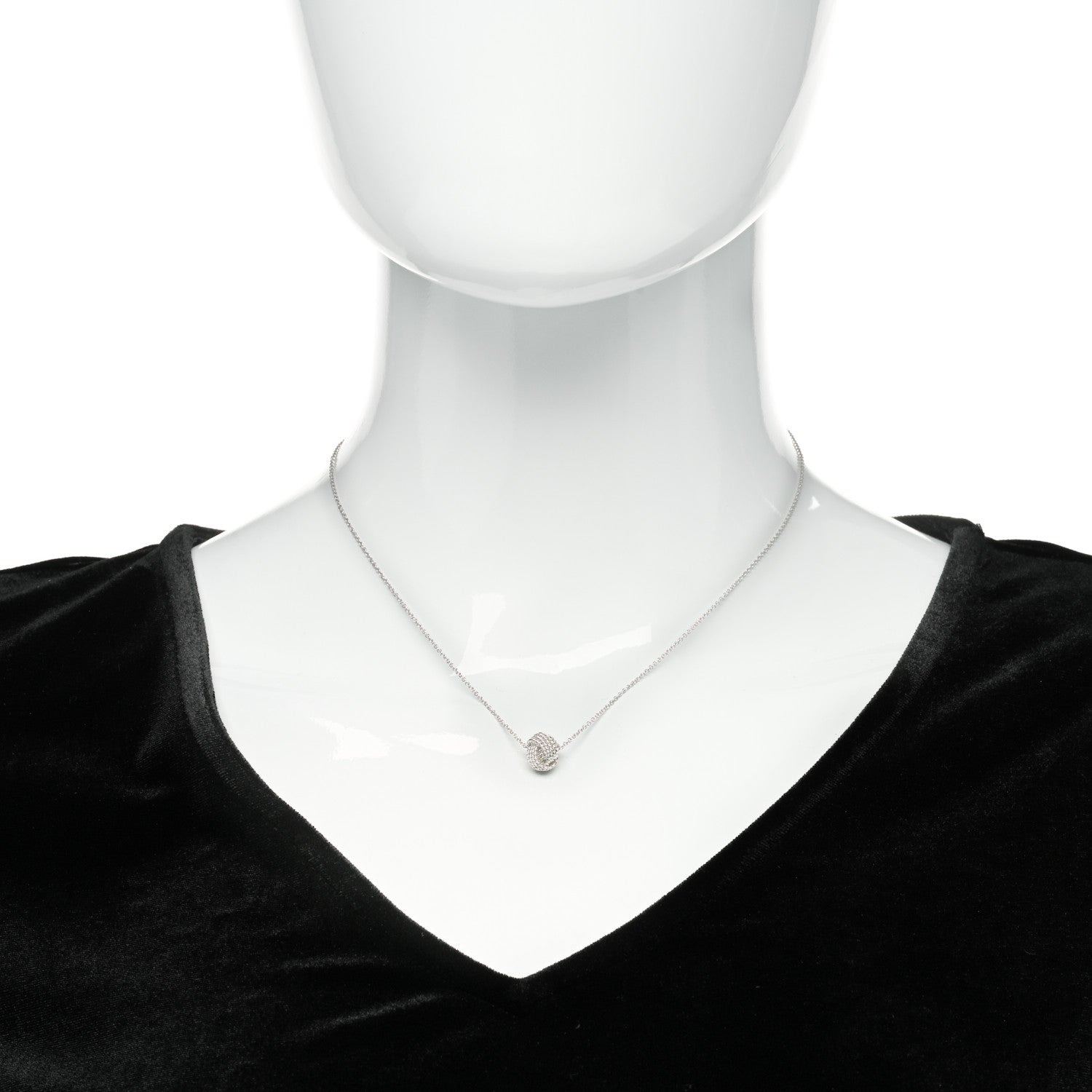 Tiffany Sterling Silver Twist Knot Pendant Necklace 2 of 5