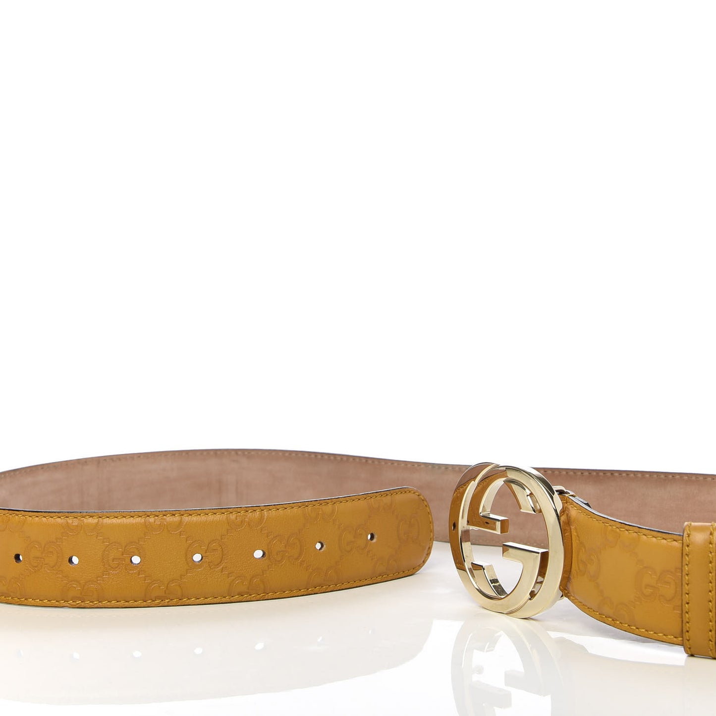Guccissima Signature Interlocking G 40mm Belt 95 38 Nectarine