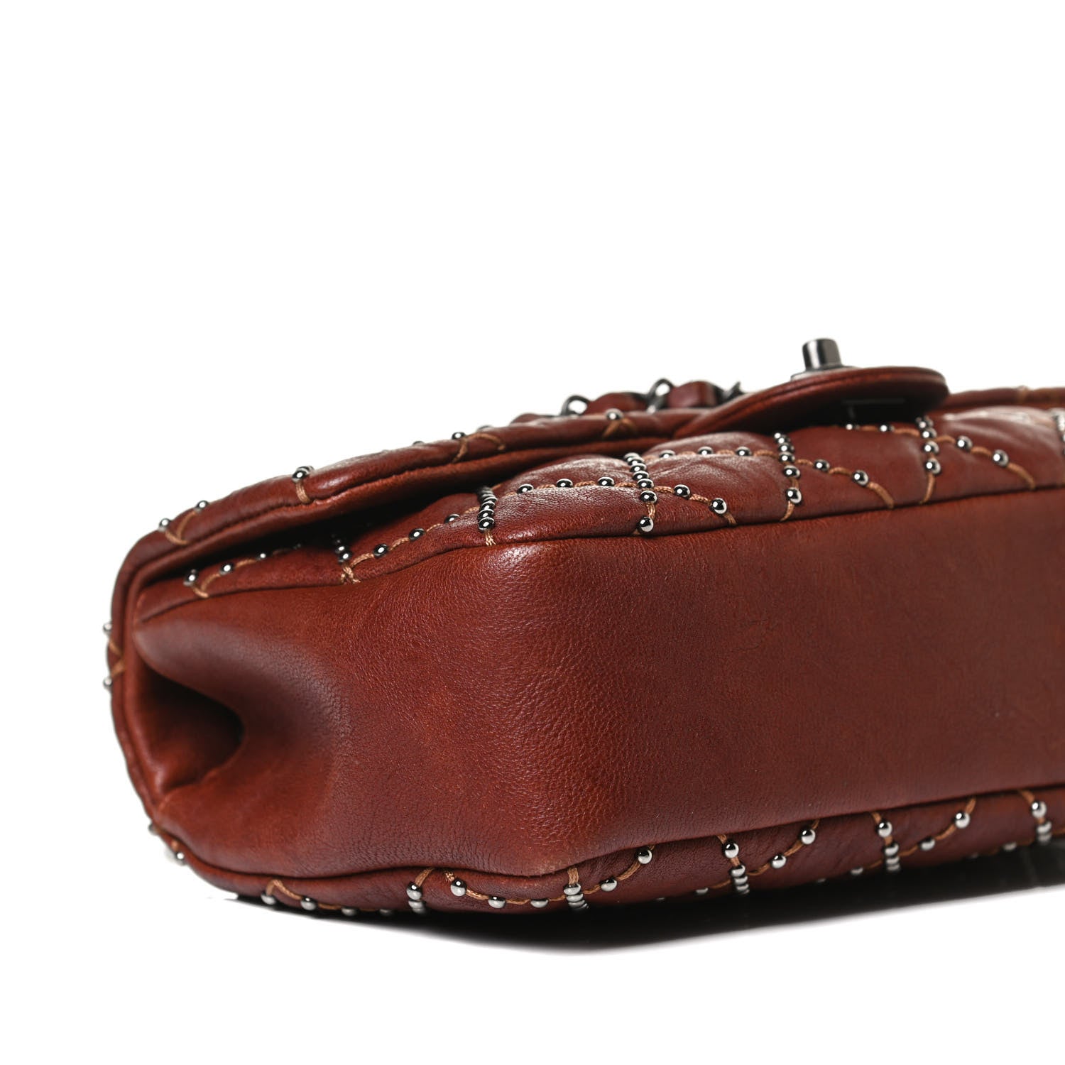 Chanel Studded Calfskin Lambskin Paris Dallas Flap Brown 10 of 15