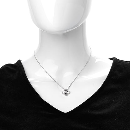 Van Cleef & Arpels 18K White Gold Diamond Guilloche Vintage Alhambra Pendant Necklace 2 of 7