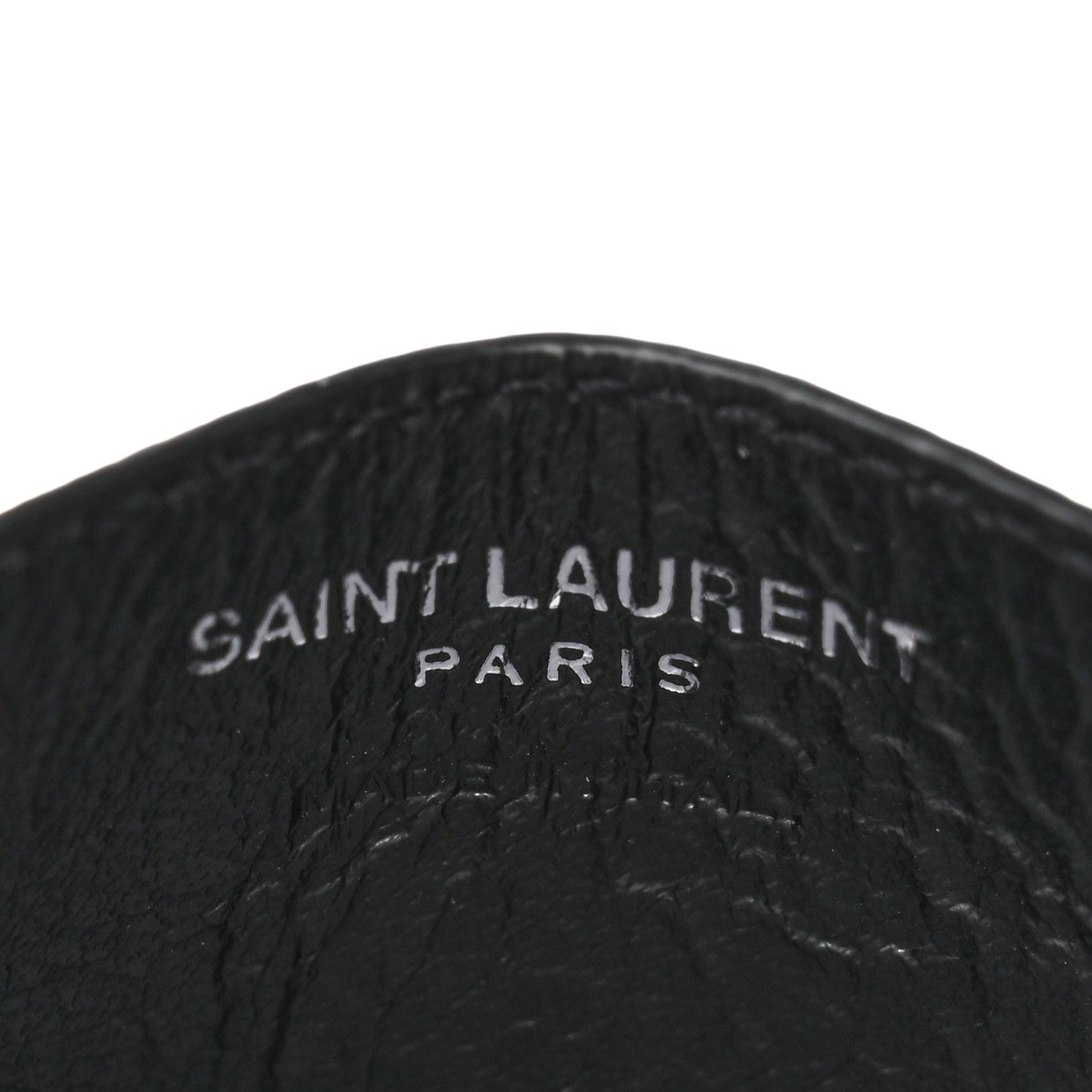 Saint Laurent Calfskin Paisley Studded Monogram Credit Card Case Black 6 of 8