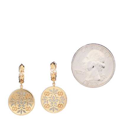 Gucci 18K Yellow Gold Enamel Icon Blooms Drop Earrings 2 of 4