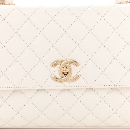Chanel Caviar Quilted Small Coco Handle Flap White 8 of 11