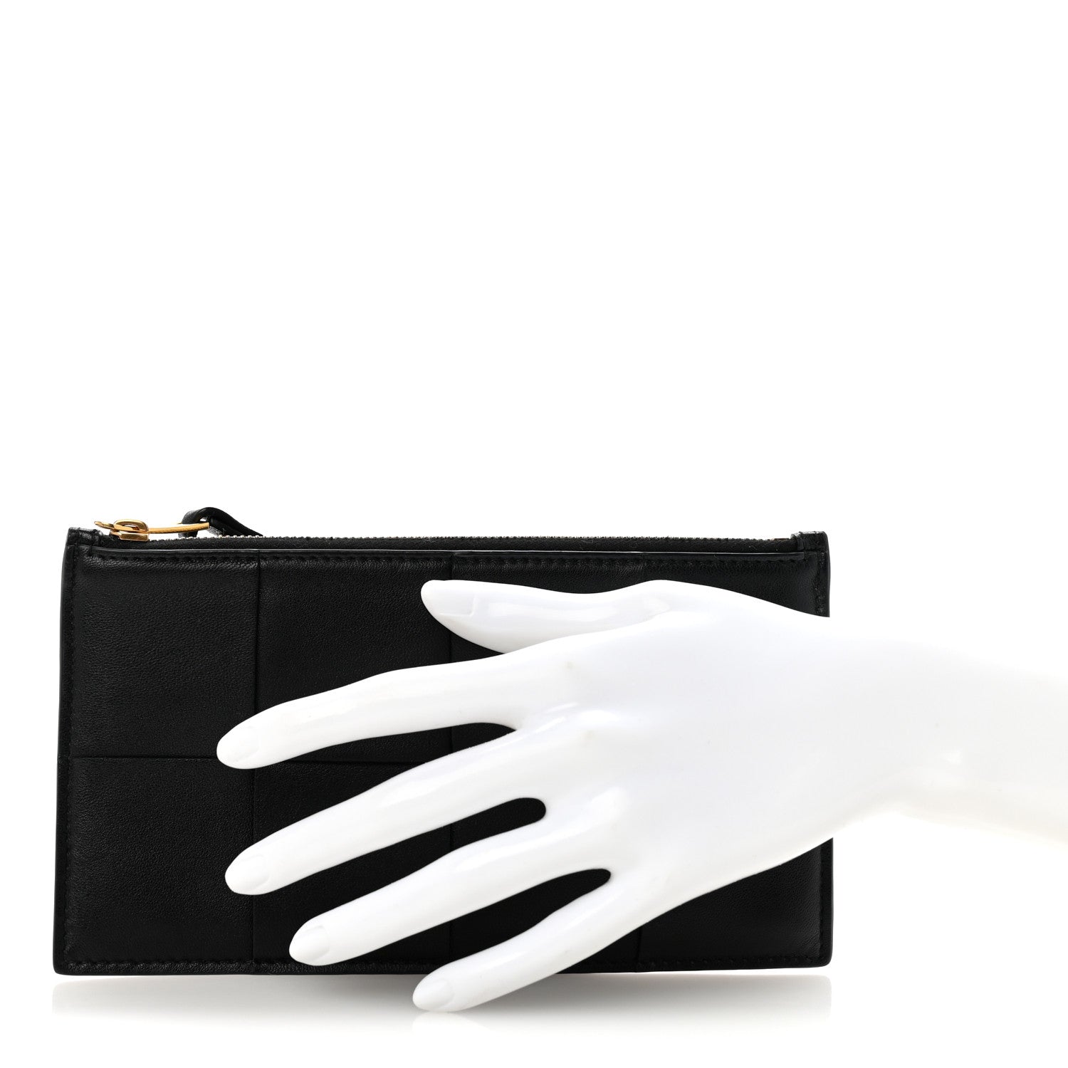Bottega Veneta Lambskin Maxi Intrecciato Bill Pouch Black 2 of 9