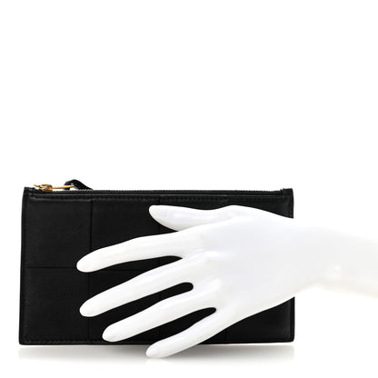 Bottega Veneta Lambskin Maxi Intrecciato Bill Pouch Black 2 of 9