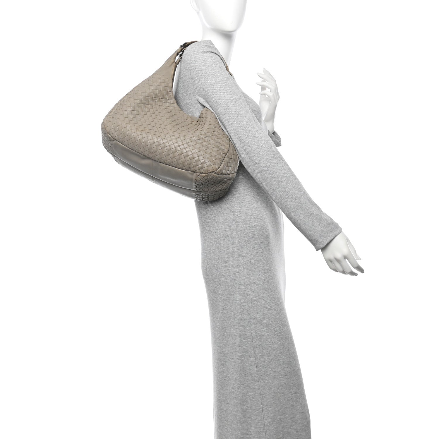 Bottega Veneta Nappa Intrecciato Medium Campana Hobo Light Grey 2 of 15