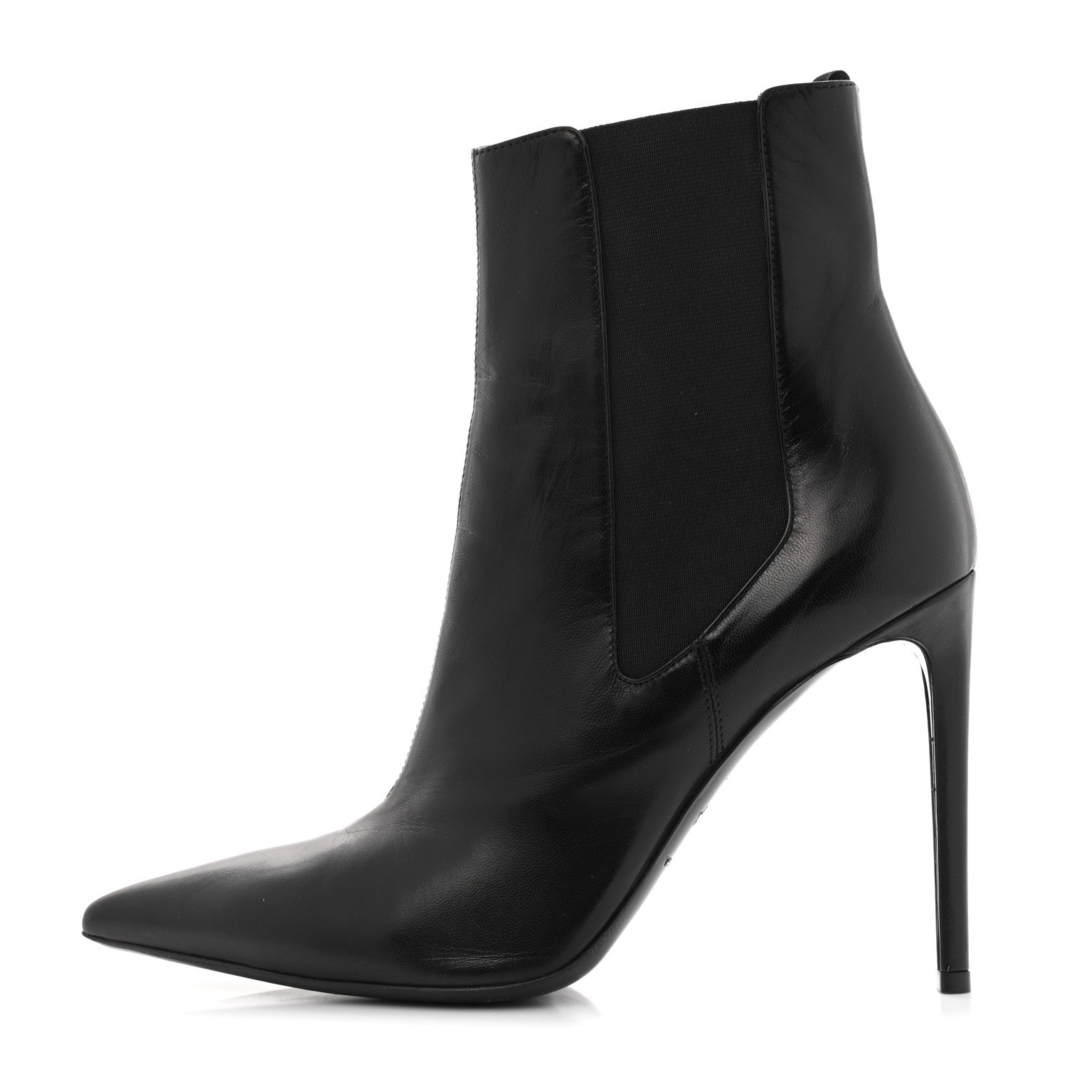 Balenciaga Shiny Sheepskin Pointed Toe Booties 40 Black 1 of 10