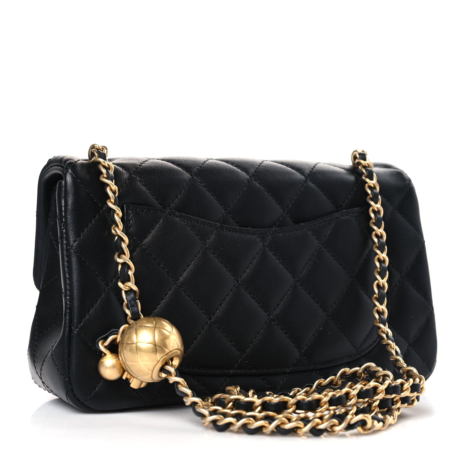 Chanel Lambskin Quilted Mini Rectangular Pearl Crush Flap Black 3 of 10