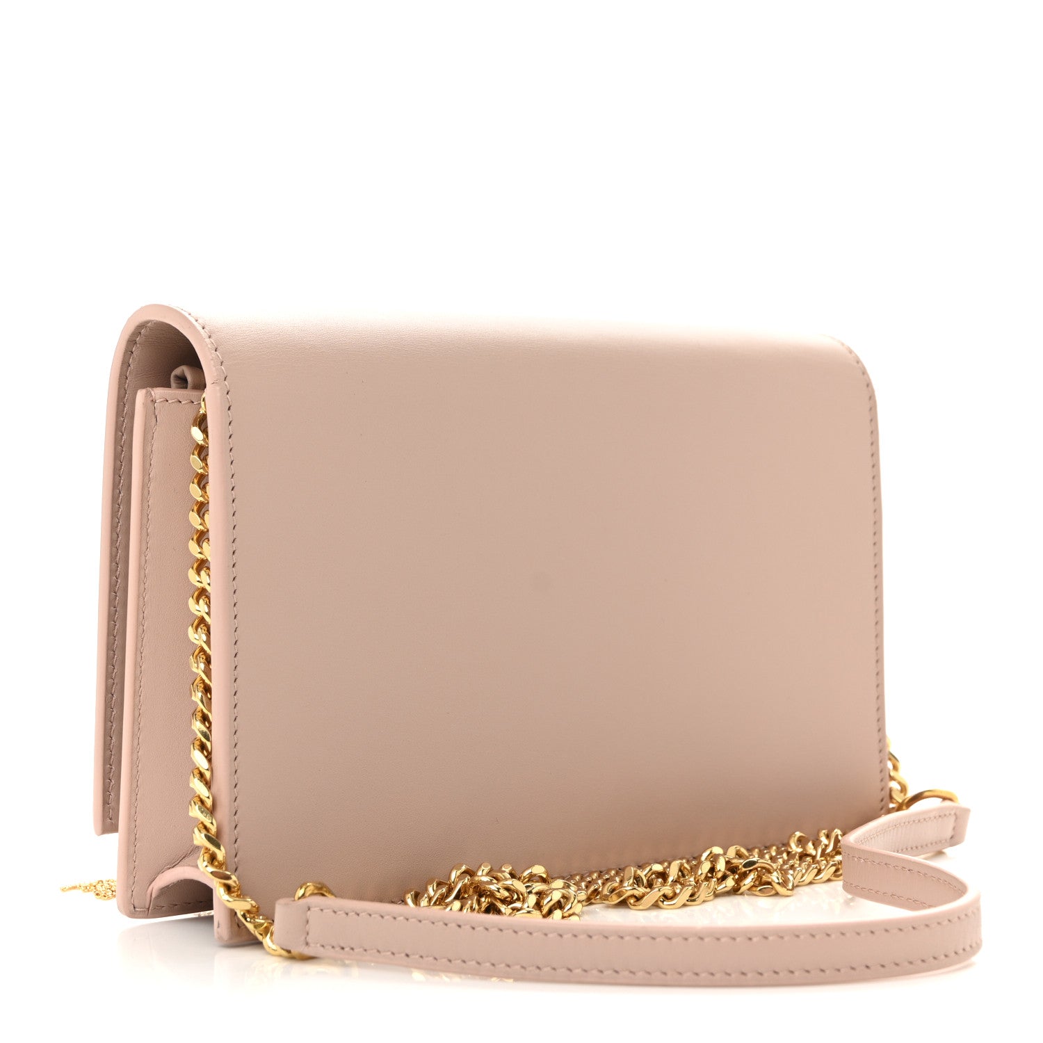 Saint Laurent Smooth Calfskin Classic Monogram Kate Tassel Chain Wallet Pale Pink 3 of 10