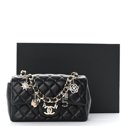 Chanel Lambskin Quilted Mini Coco Charms Rectangular Flap Black 11 of 11