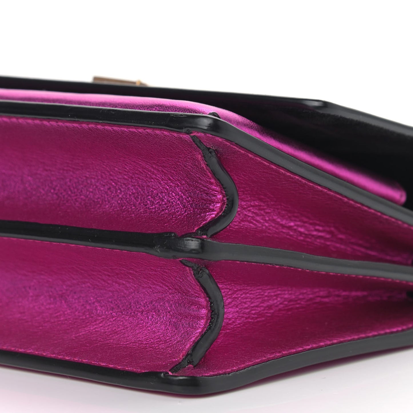 Metallic Calfskin Small Monogram Sunset Fuchsia