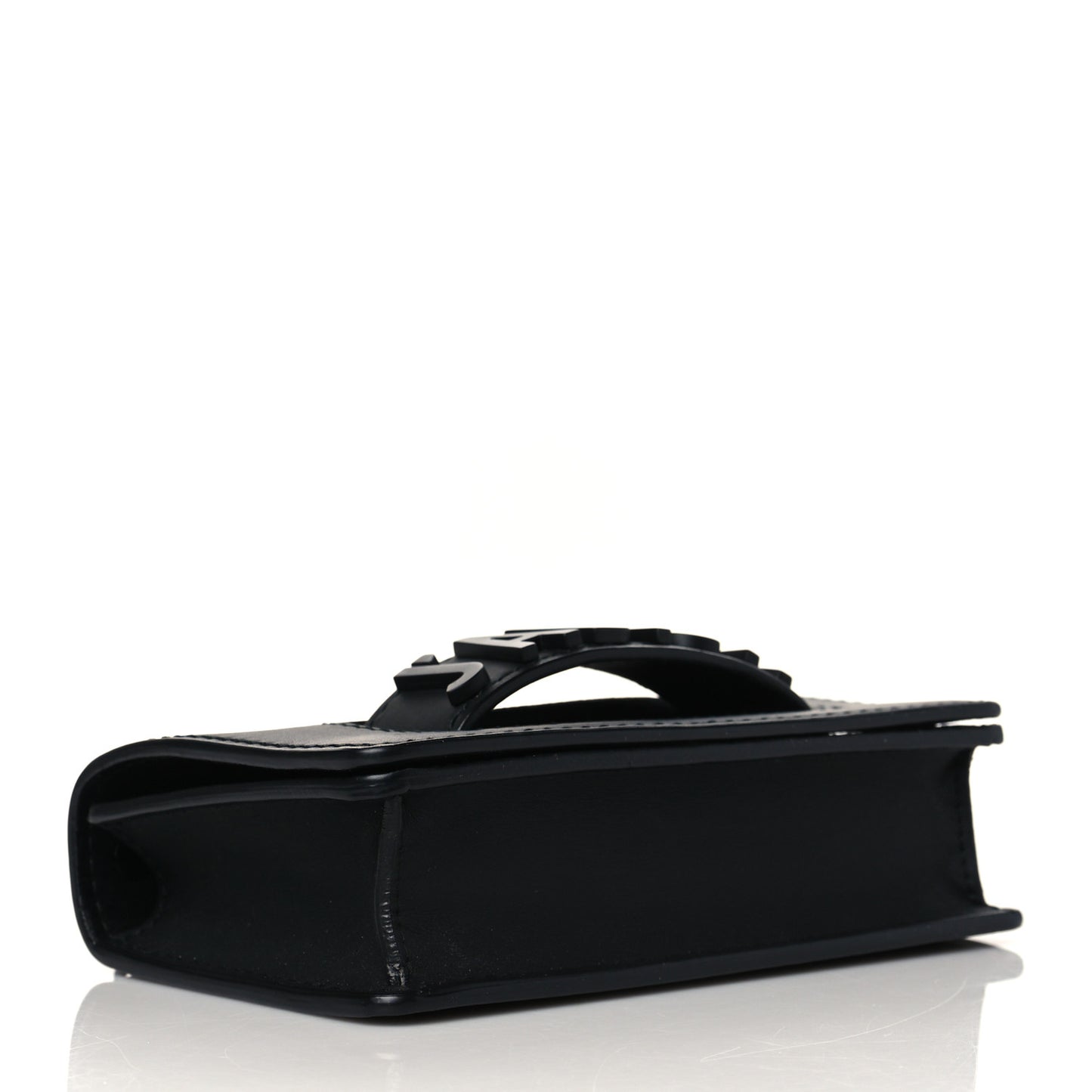Ultra Matte Calfskin Mini J'Adior Chain Flap Bag Black