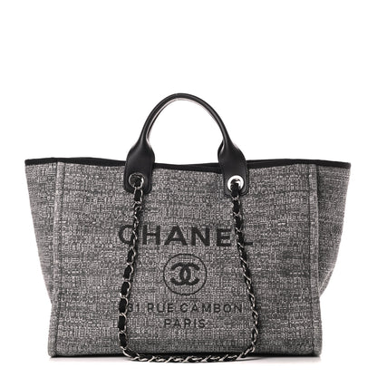 Chanel Canvas Medium Deauville Tote Charcoal 1 of 11