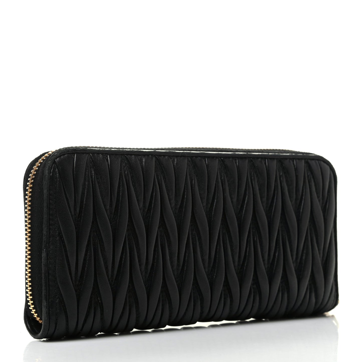 Matelasse Zip Around Wallet Black