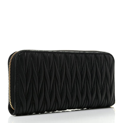 Miu Miu Matelasse Zip Around Wallet Black 3 of 9