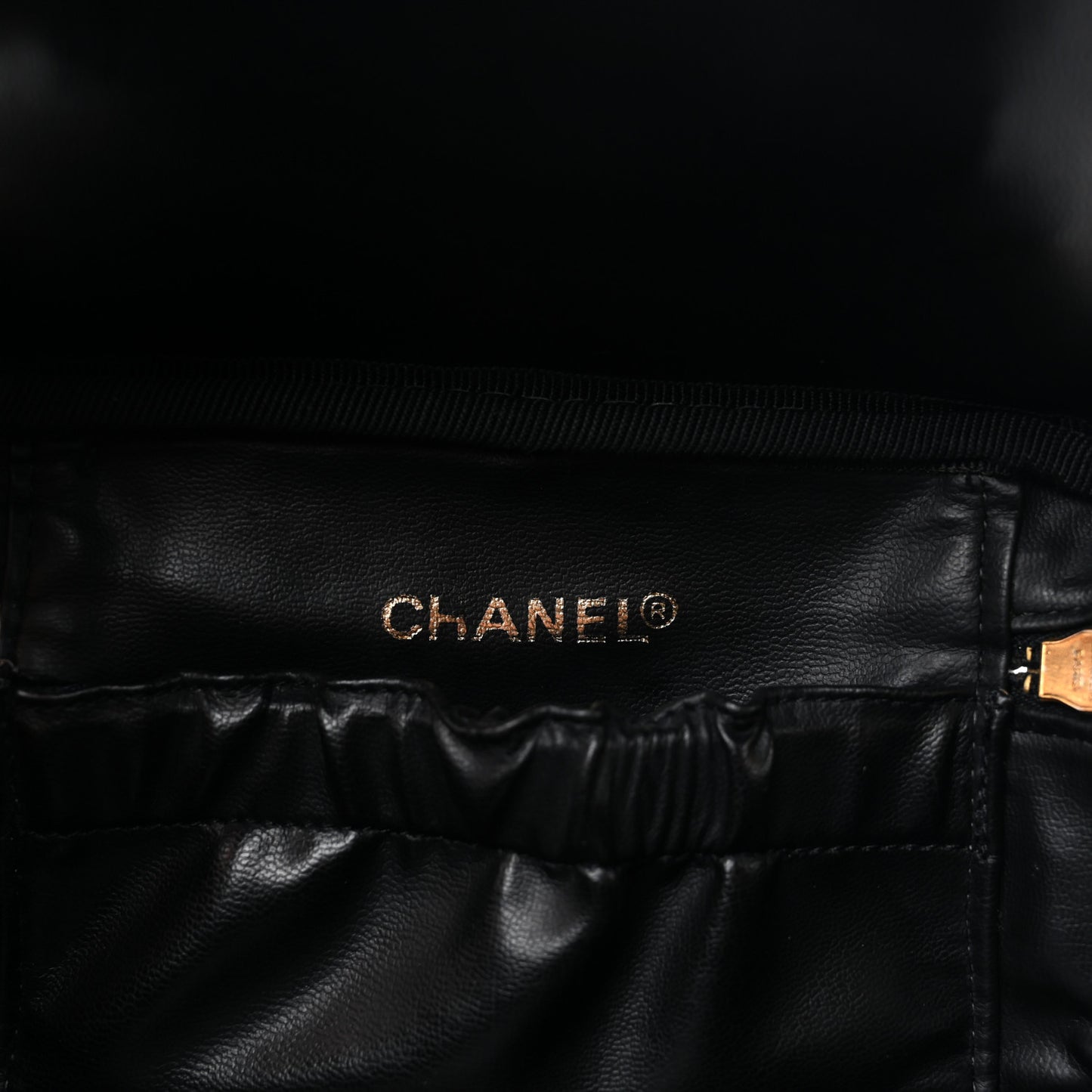 Lambskin Vanity Cosmetic Case Black