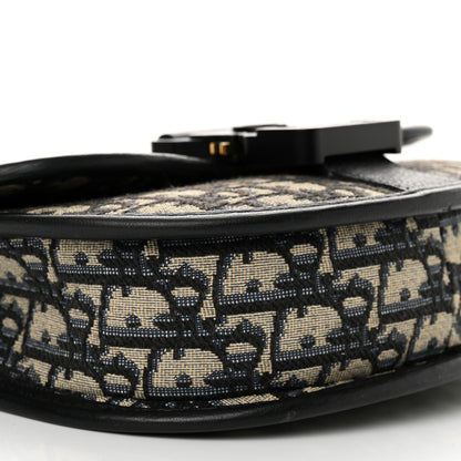 Christian Dior Oblique Grained Calfskin Mini Gallop Bag With Strap Black Beige 9 of 10