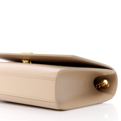 Saint Laurent Grain De Poudre Small Monogram Kate Satchel Dark Beige 11 of 12