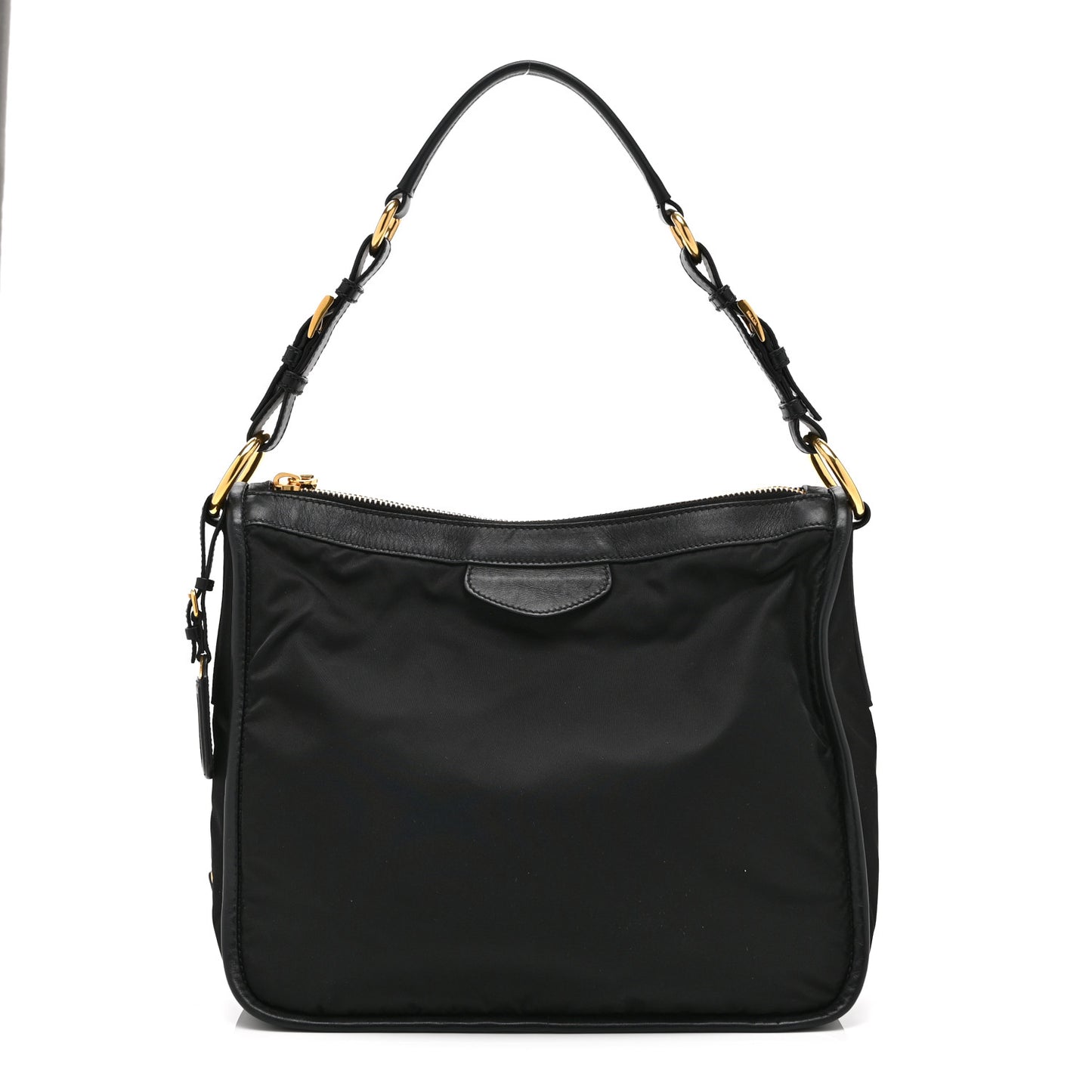 Tessuto Nylon Zip Hobo Black