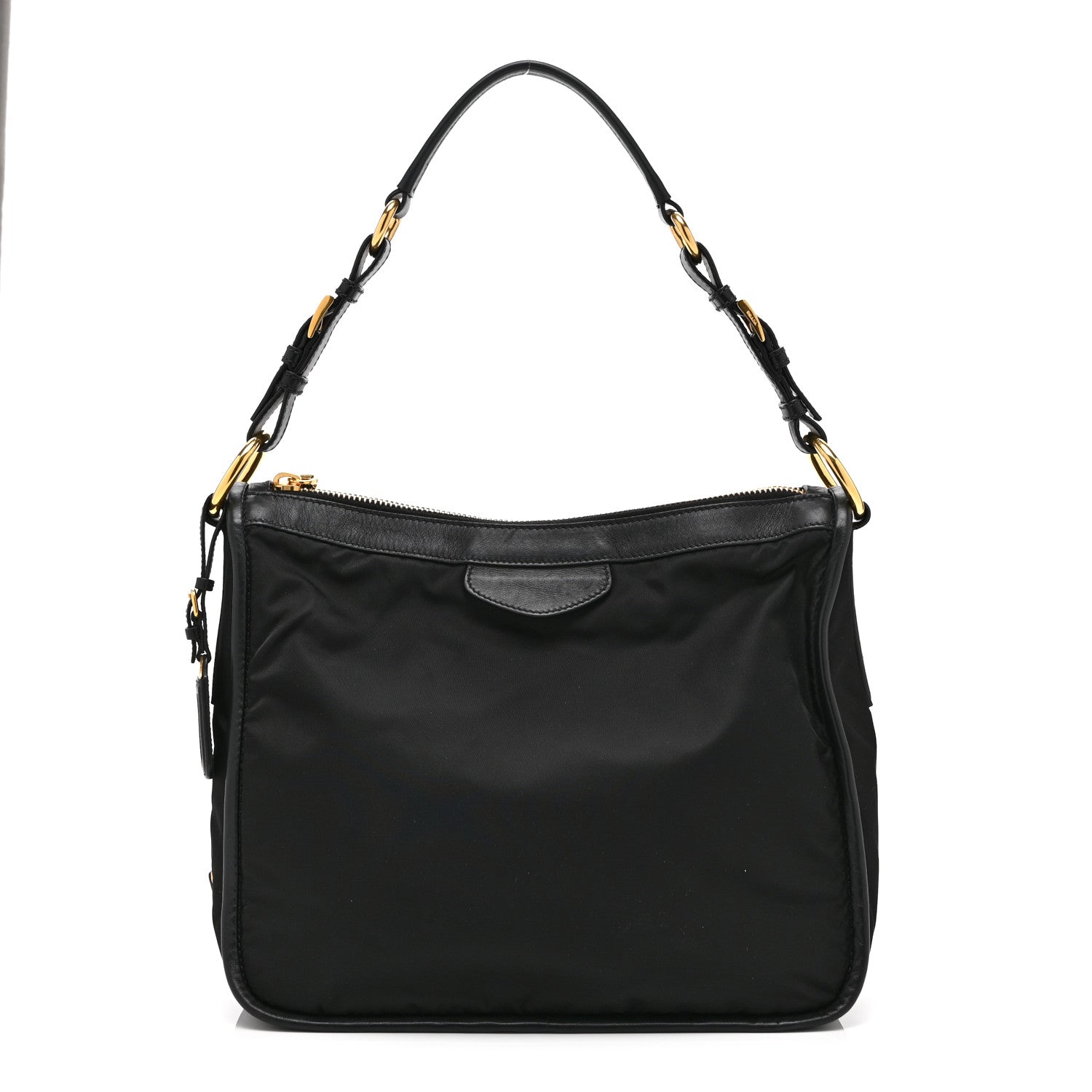 Prada Tessuto Nylon Zip Hobo Black 1 of 10