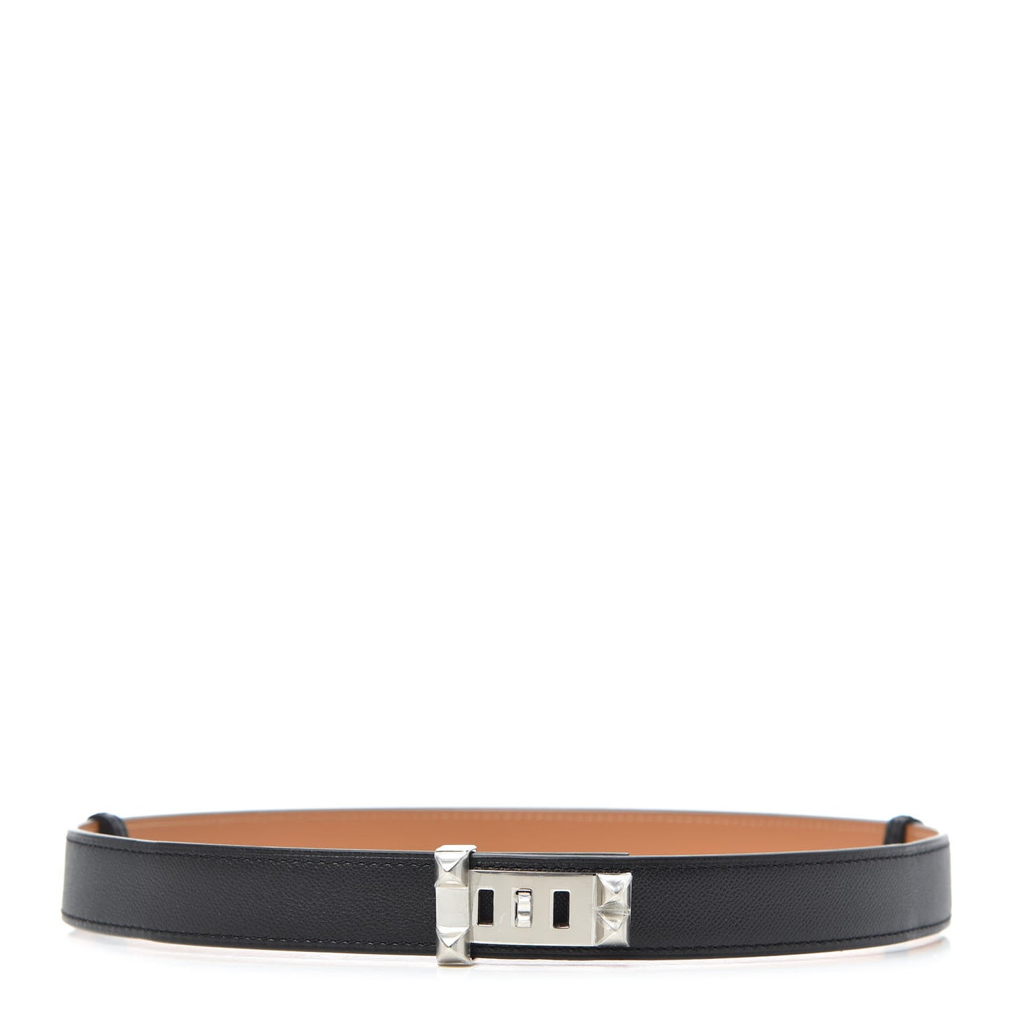 Madame Calfskin 24mm Collier De Chien Belt Black