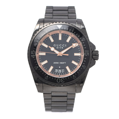 Gucci PVD Stainless Steel 45mm Dive Quartz Watch Black 1 of 5
