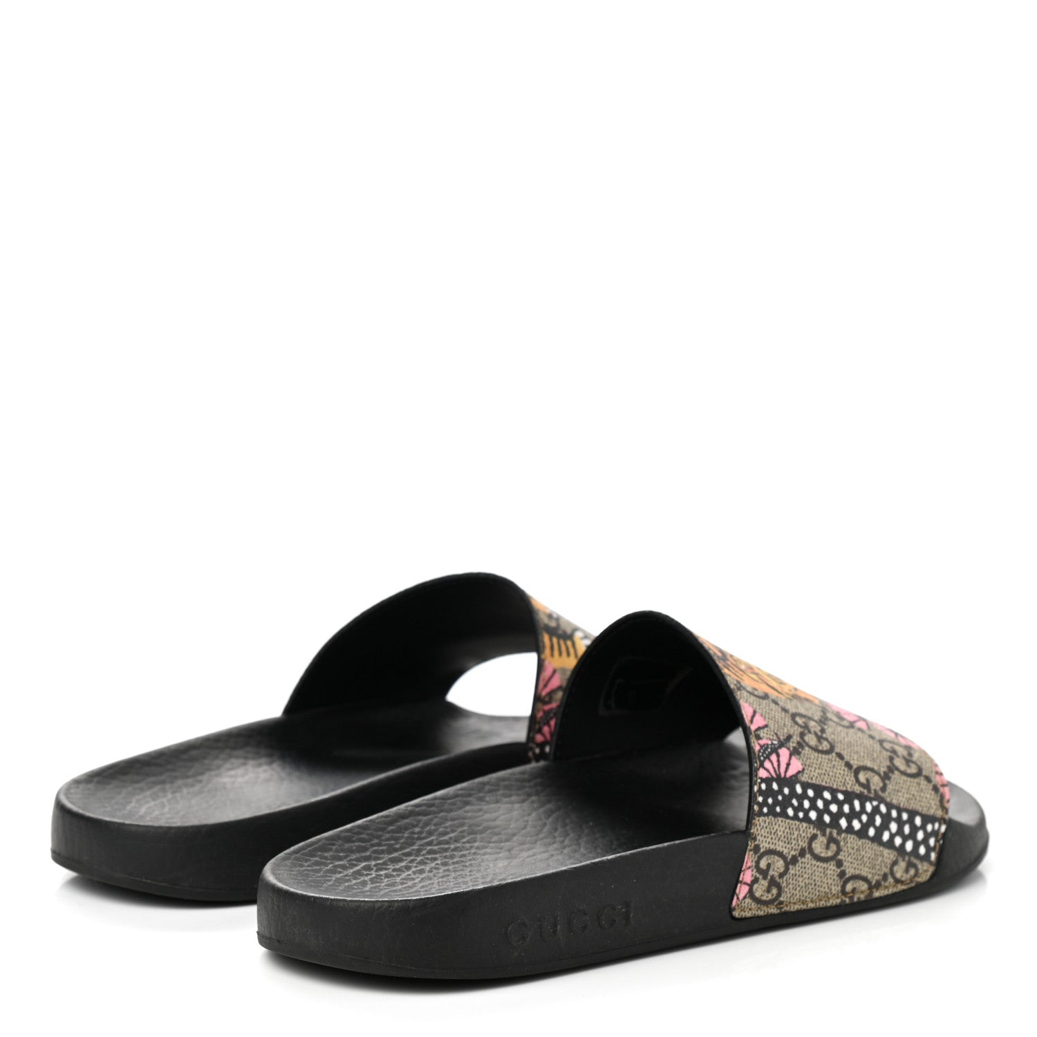 Gucci GG Supreme Monogram Bengal Slide Sandals 37 Beige Pink 4 of 9