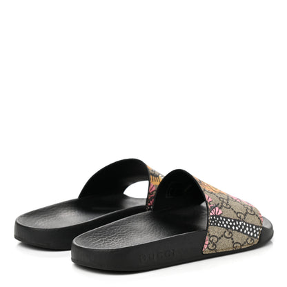 Gucci GG Supreme Monogram Bengal Slide Sandals 37 Beige Pink 4 of 9