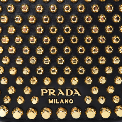Prada City Calfskin Studded Small Margit Bag Black 10 of 11