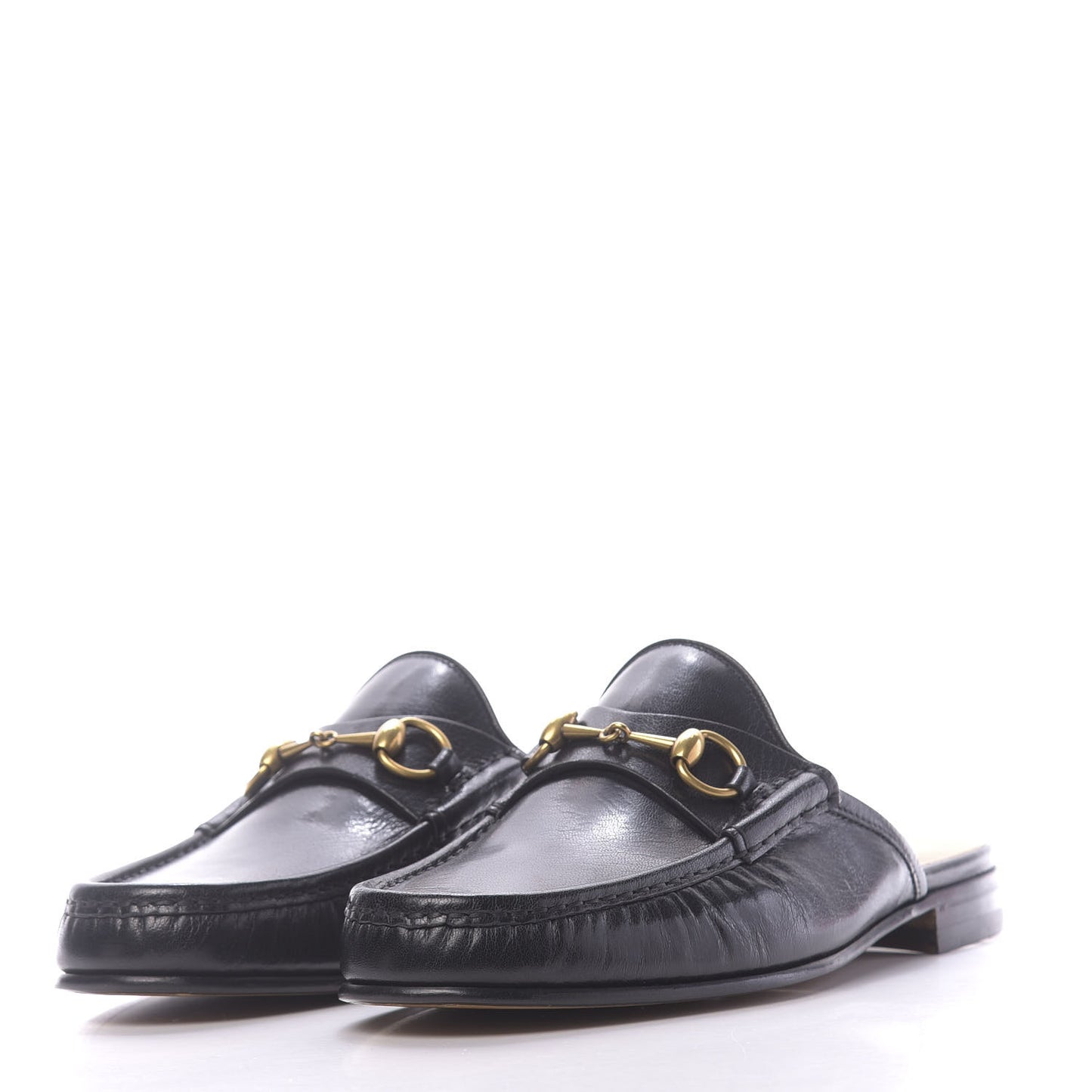Goatskin Mens Horsebit Slippers 10 Black