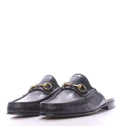 Gucci Goatskin Mens Horsebit Slippers 10 Black 3 of 11