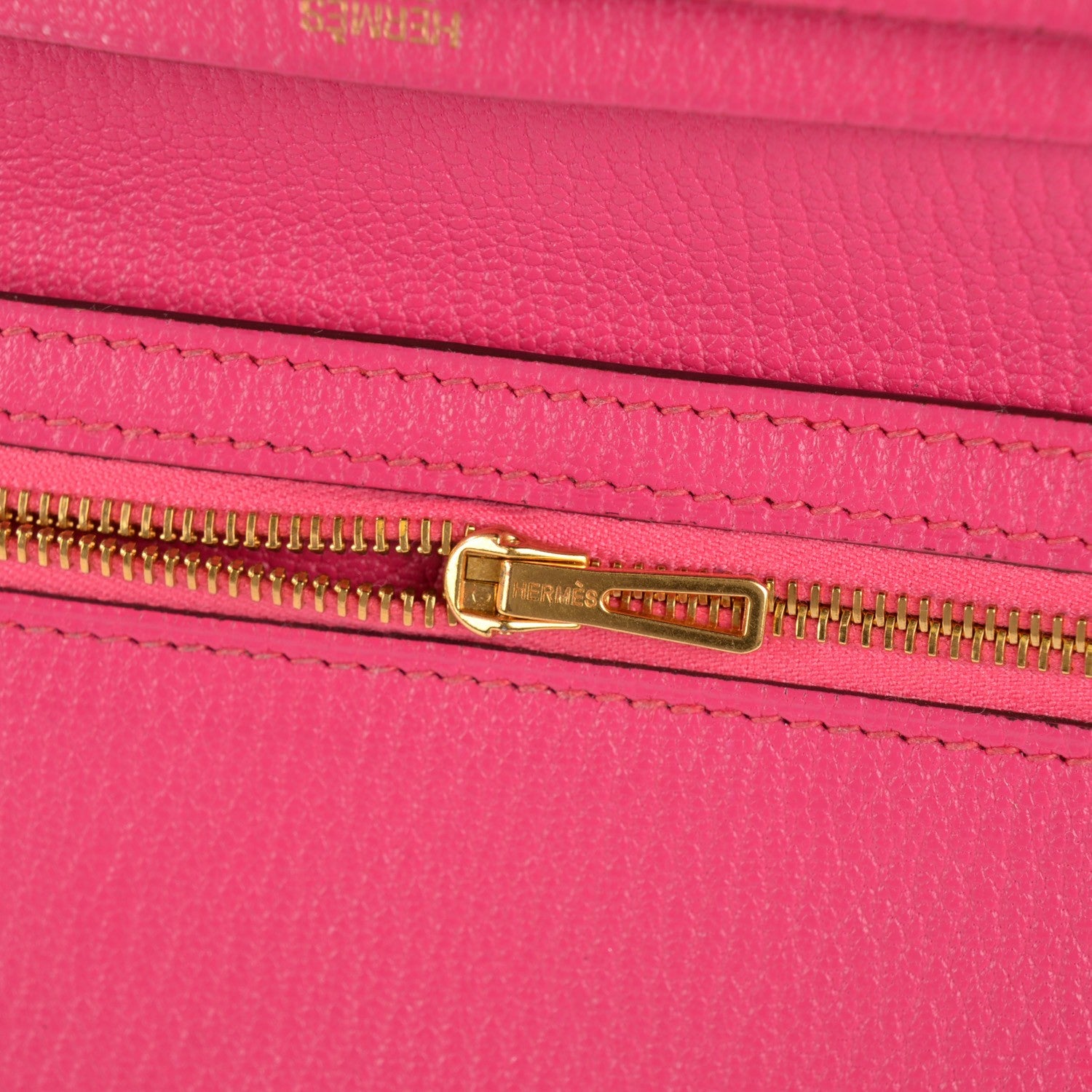 Hermes Chevre Mysore Bearn Gusset Wallet Fuchsia 7 of 13