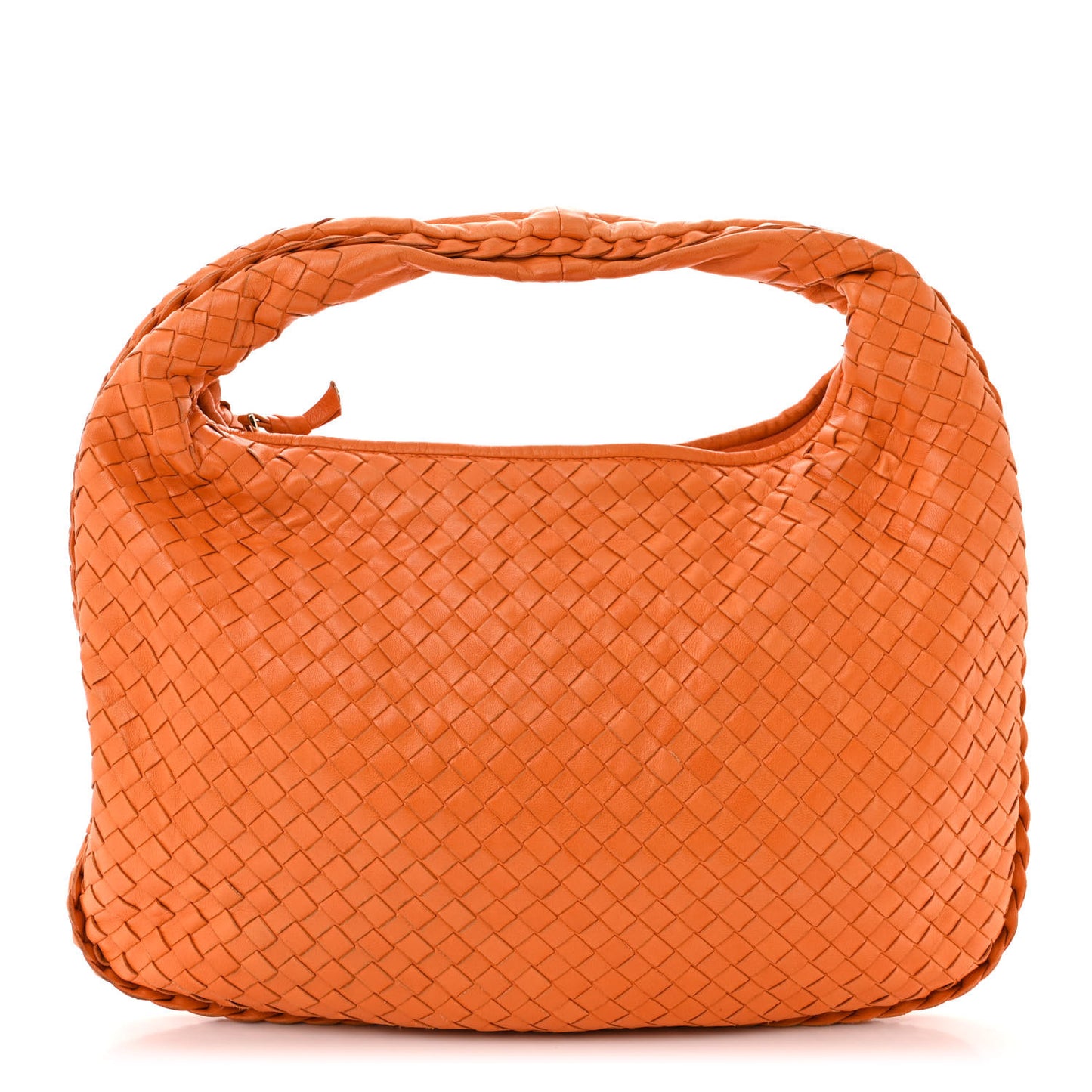 Nappa Intrecciato Medium Veneta Hobo Orange