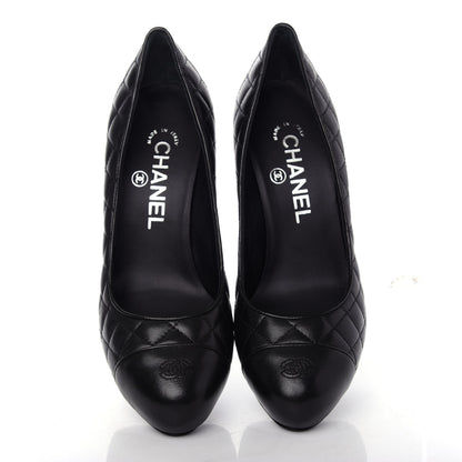 Chanel Lambskin Quilted CC Cap Toe Pumps 35.5 Black 5 of 12