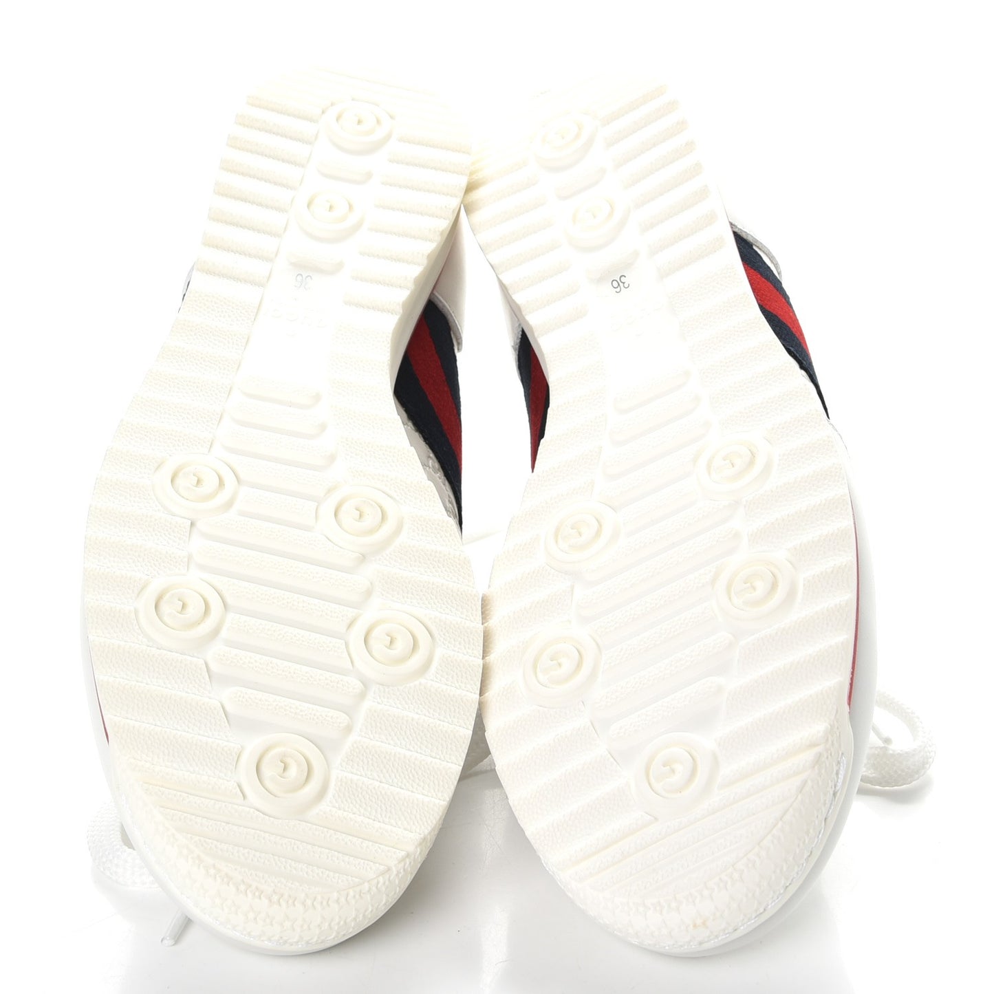 Guccissima Calfskin Web Mens Sneakers 36 White