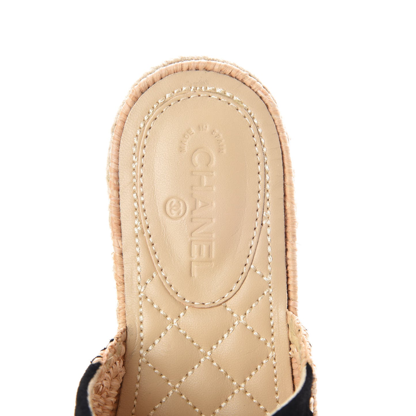 Suede Grosgrain CC Espadrilles 36 Black