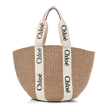Chloe Raffia Medium Woody Tote White 1 of 11