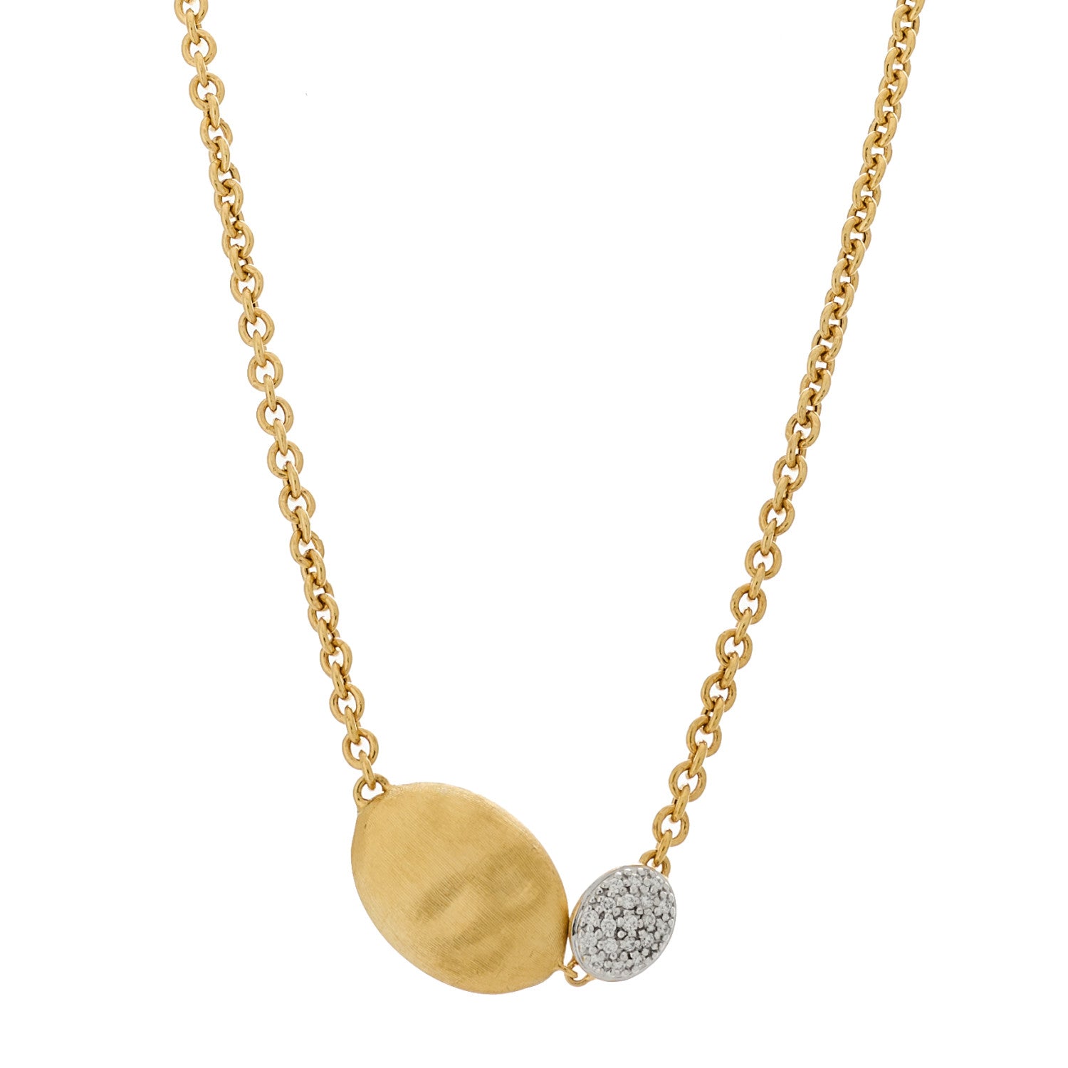 Marco Bicego 18K Yellow White Gold Diamond Grande Siviglia Necklace 1 of 5