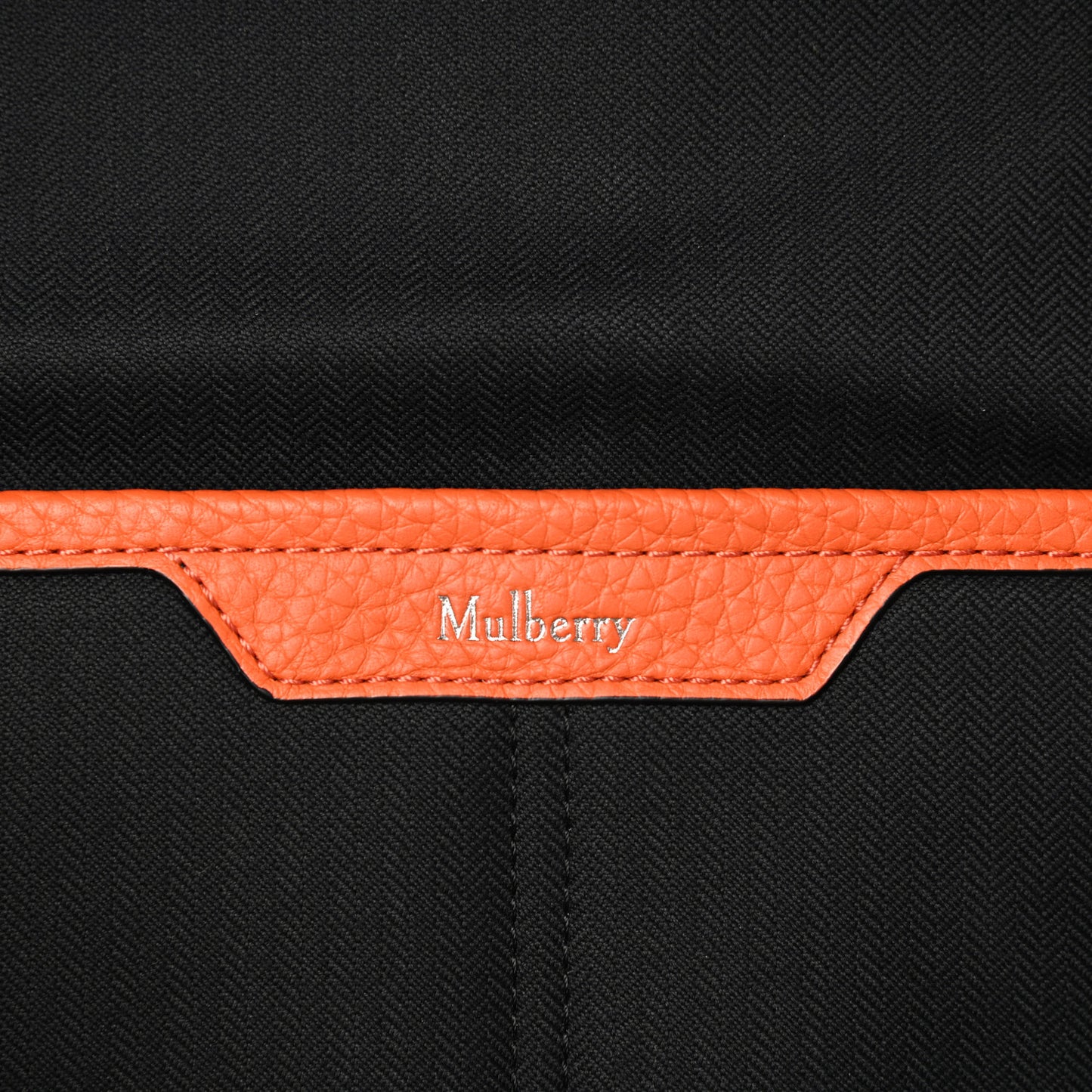 Heavy Grain Calfskin Zipped Backpack Mandarin Orange