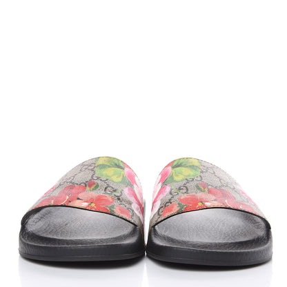 Gucci GG Supreme Monogram Blooms Slide Sandals 38 Beige Multicolor 2 of 9