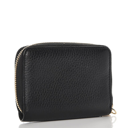 Gucci Pebbled Calfskin Soho Compact Disco Zip Around Wallet Black 3 of 8
